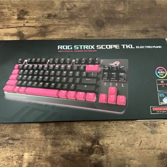 ASUS ROG Strix Scope TKL Electro Punk Mechanical Gaming Keyboard Cherry MX Red